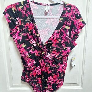 Sofia by Sofia Vergara Pink Floral Bodysuit